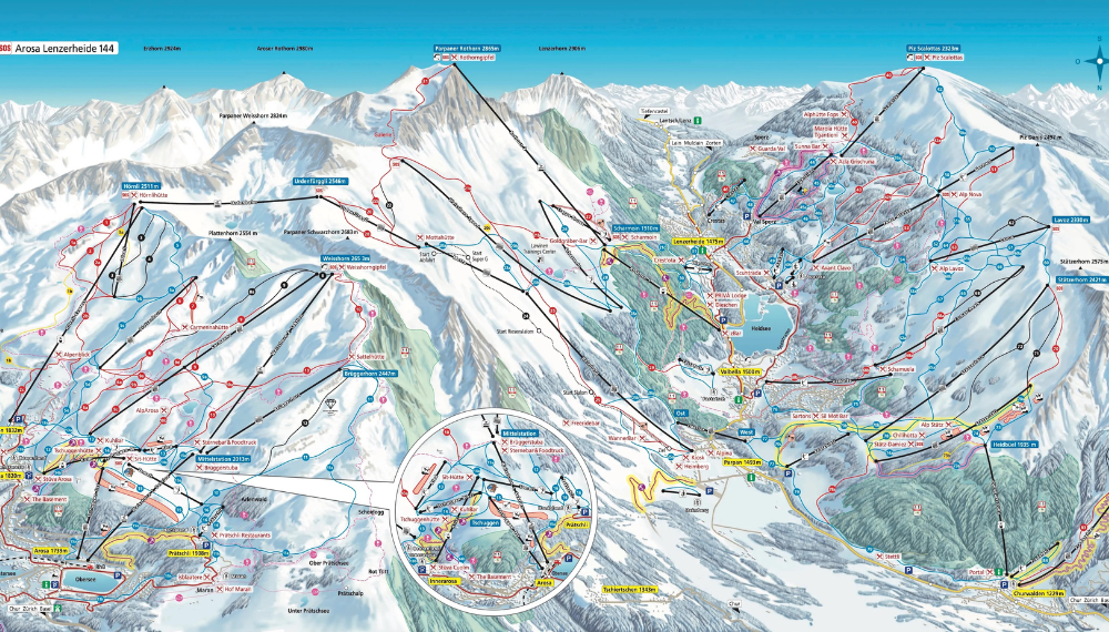 Pistekaart Arosa - Lenzerheide